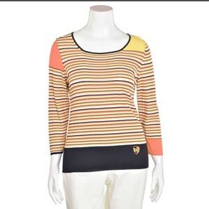 Escada Magaretha Ley Sweater Womens Size 40 Lightweight Pullover Stripe Stretch